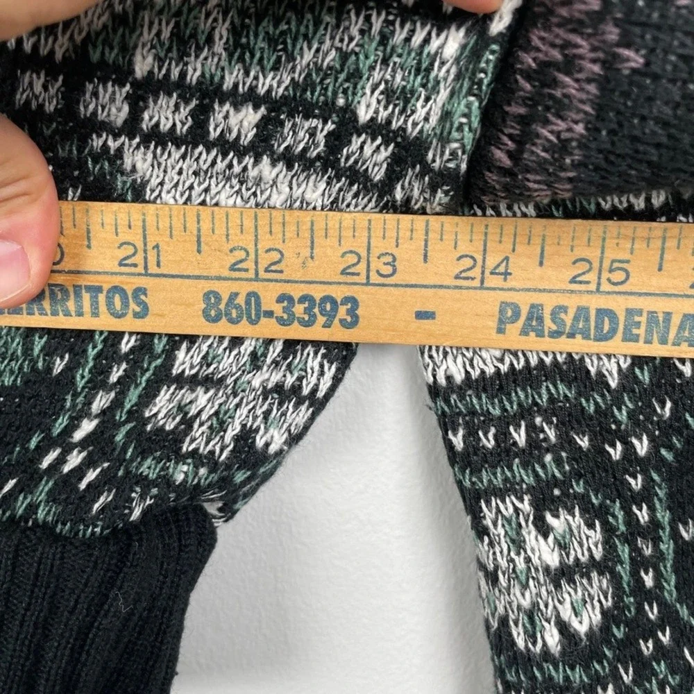 Vintage Method Cardigan Women M Geometric Cropped Knit Abstract Grandpa Boho
